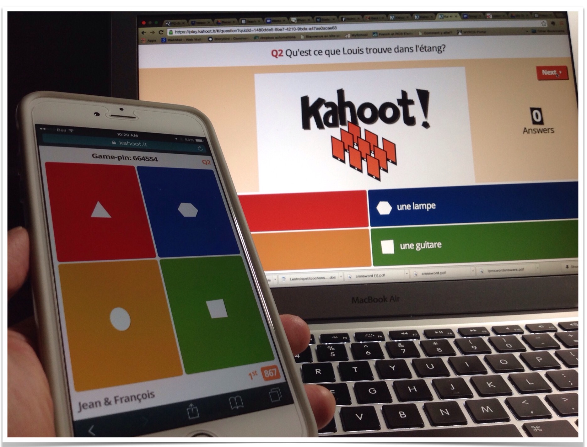 Add the kahoot.it website to each homescreen on your iPad. 